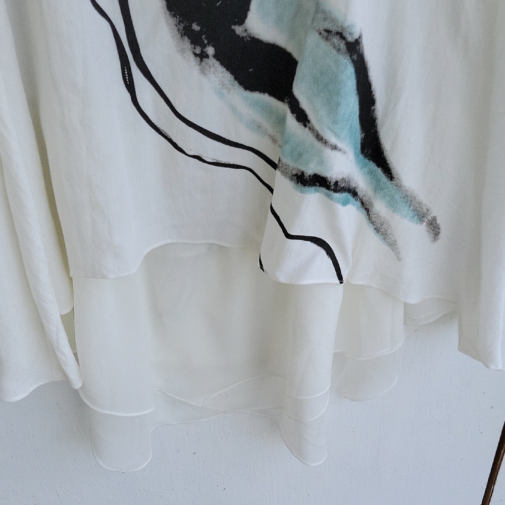 VEINFUNS Stylish White Dress Midi Linen And Cotton Short Sleeve Artsy Boho L - Picture 9 of 9